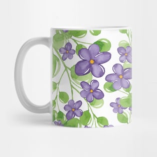 Purple Watercolor Wild Flower Mug